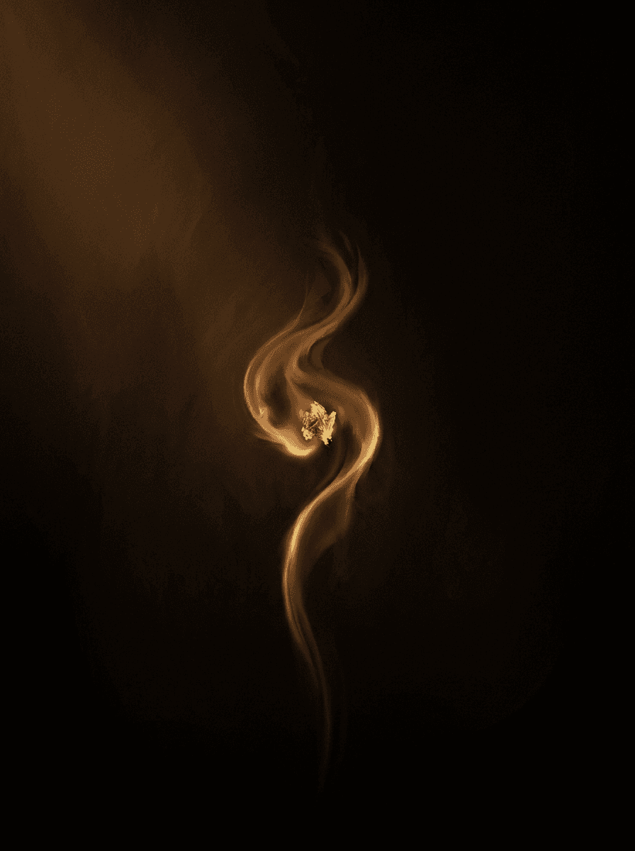 An ember rises into the dark